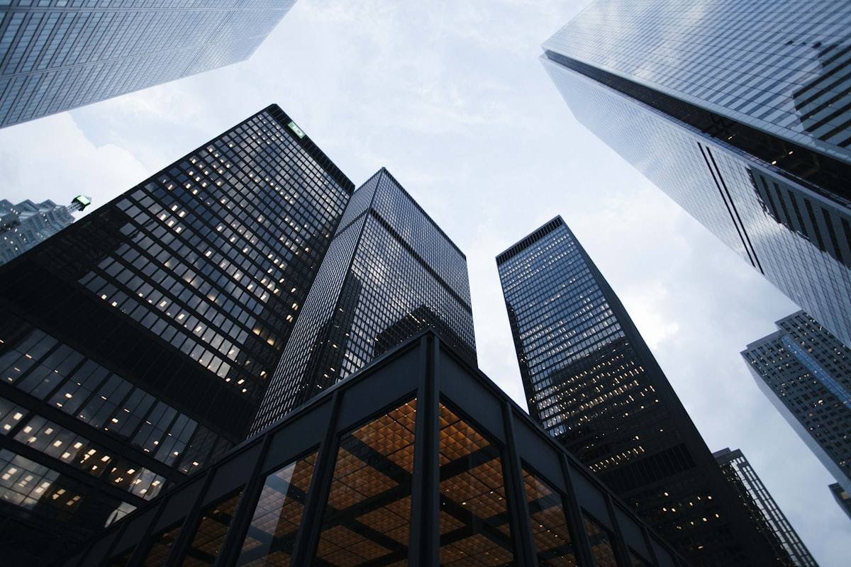 City buildings representing a geo-relevant backlink campaign