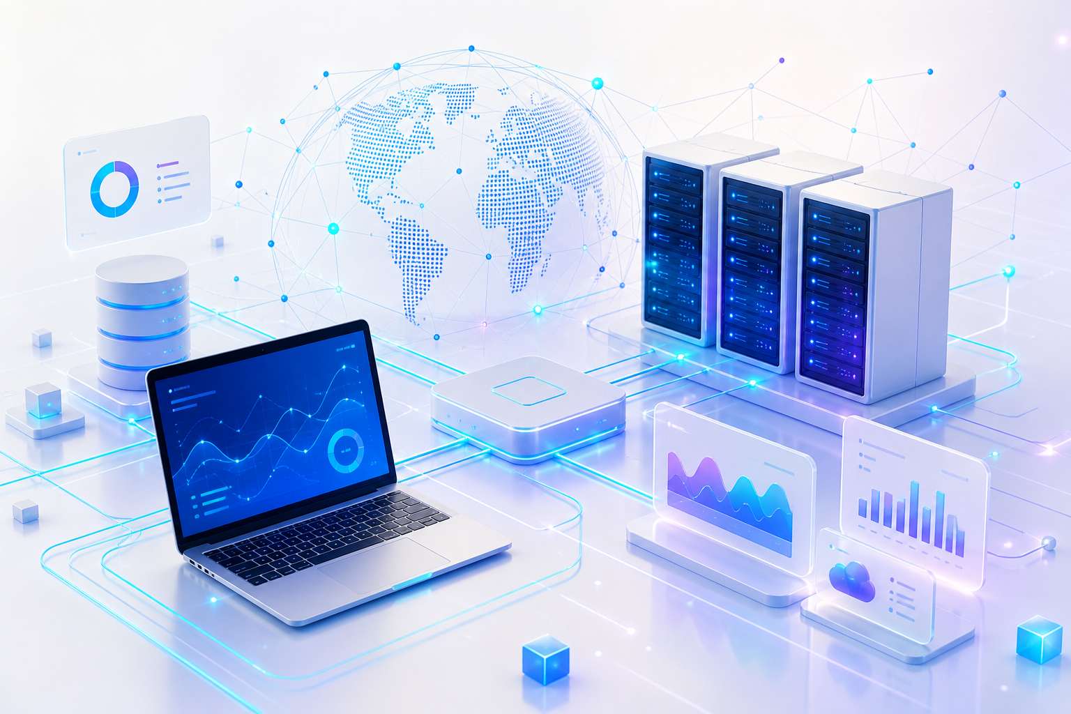 IT and digital network illustration for Vexa Agency services